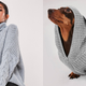 Gray Roll Neck Cable Knit Sleeve Sweater, $42
Gray Rib-Knitted Dog Hoodie, $20